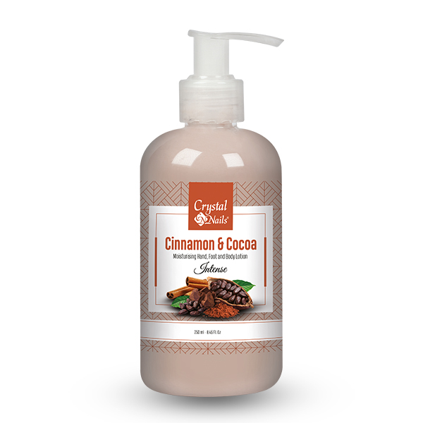 Crystal Nails - Moisturising Hand, Foot and Body Lotion - Cinnamon & Cocoa - Intense 250ml