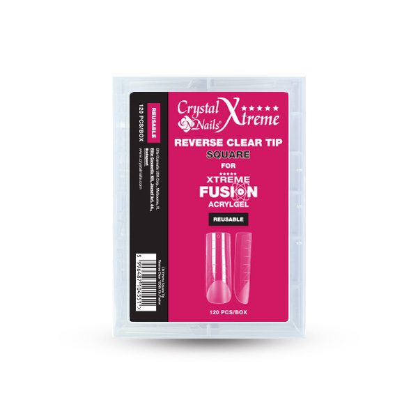 Crystal Nails - Xtreme Square Reverse Clear Tip Xtreme Fusion AcrylGel-hez - 120db