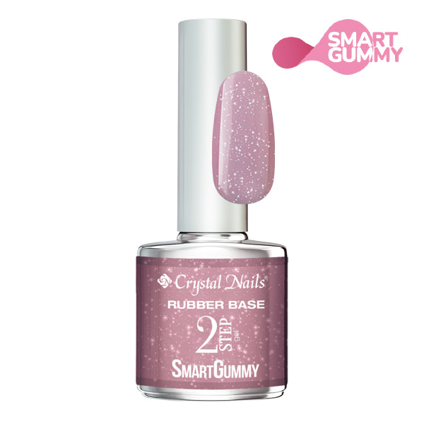 Crystal Nails - 2S SmartGummy Rubber base gel - Nr6 Shimmer rose 8ml