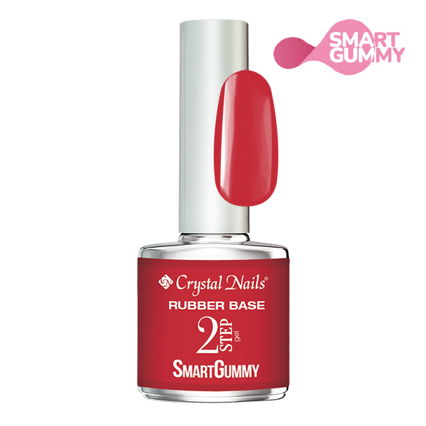 Crystal Nails - 2S SmartGummy Rubber base gel - Nr36 Fiery Red 8ml