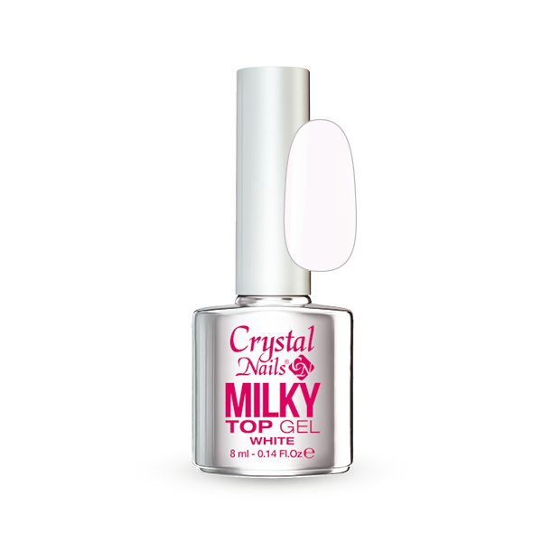 Crystal Nails - Milky Top Gel - White 8ml