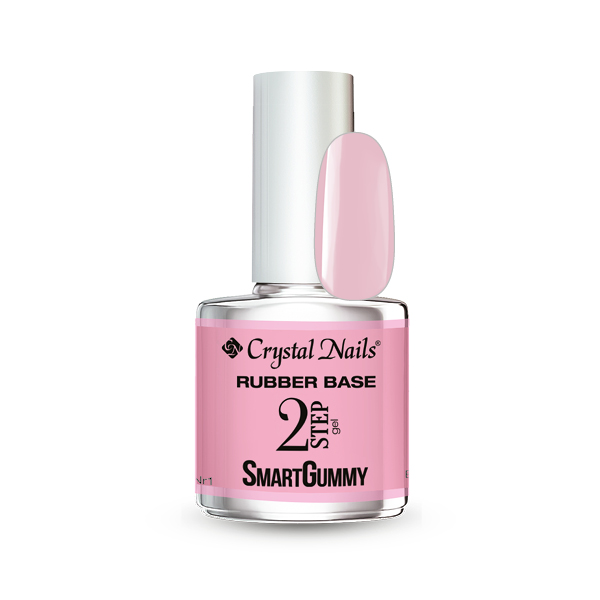 Crystal Nails - 2S SmartGummy Rubber base gel - Nr1 Baby pink 13ml