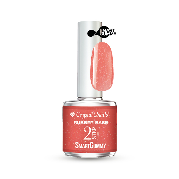 Crystal Nails - 2S SmartGummy Rubber base gel - Nr62 Shimmer Coral 8ml