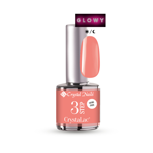 Crystal Nails - 3 STEP HEMA Free CrystaLac - HF3SG1 (4ml) - Glowy Flamingo