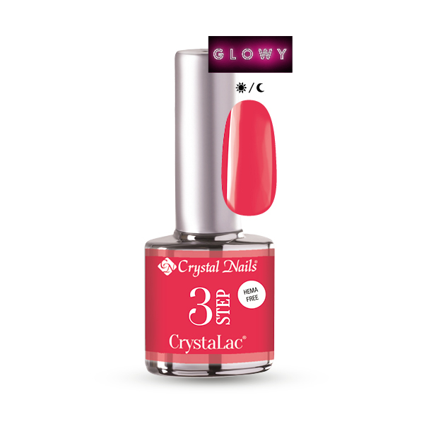 Crystal Nails - 3 STEP HEMA Free CrystaLac - HF3SG3 (8ml) - Glowy Korall