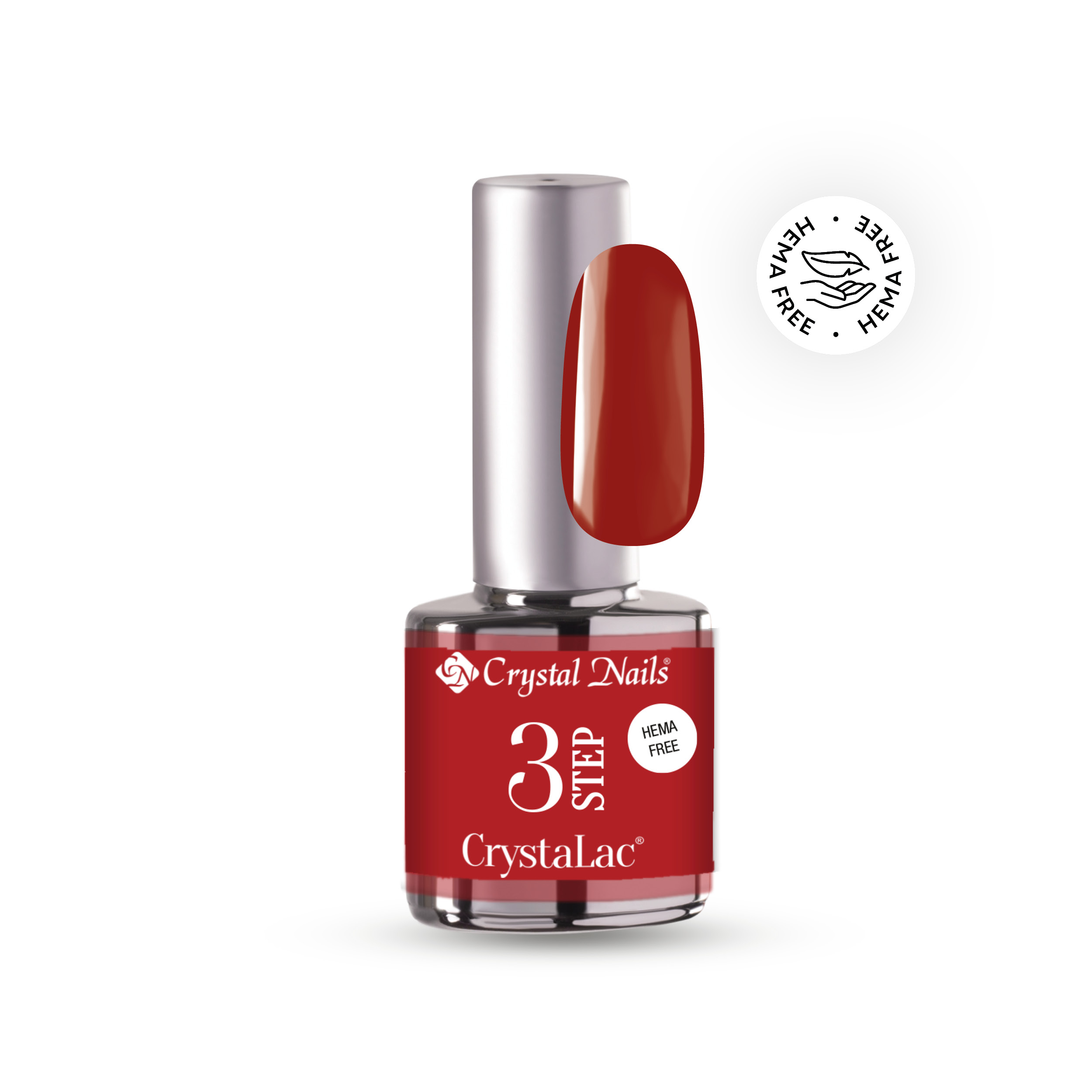 Crystal Nails - 3 STEP HEMA Free CrystaLac - HF22 (4ml) - Italian Ruby / Olasz rubin
