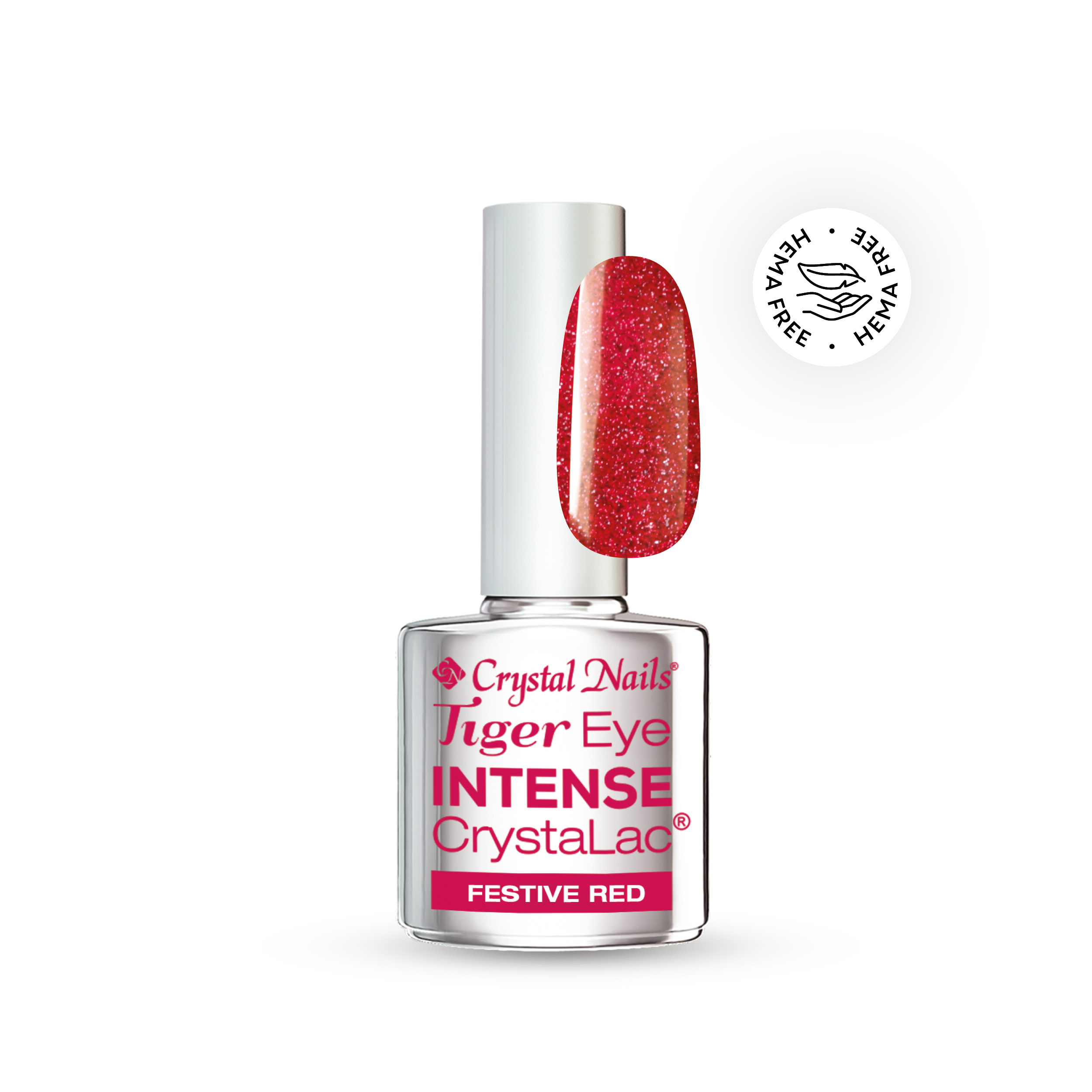 Crystal Nails - Tiger Eye Intense CrystaLac - Festive Red 4ml