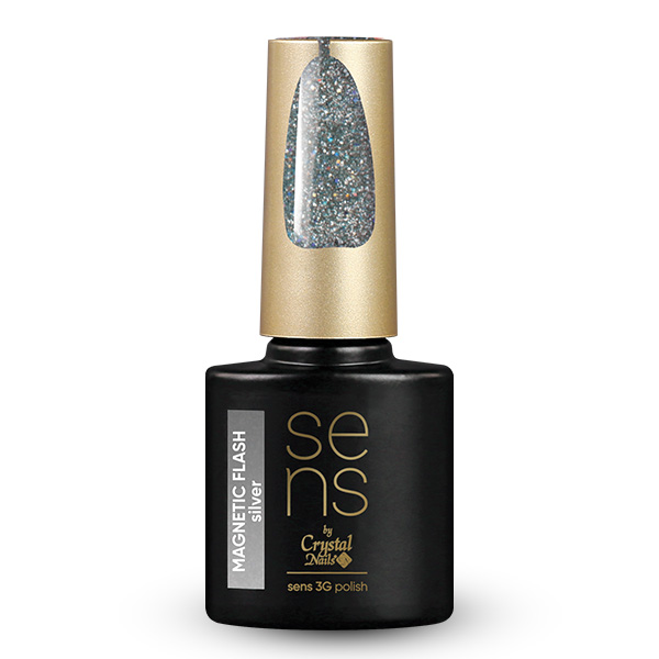 Sens by Crystal Nails - SENS HEMA Free 3G polish - Magnetic Flash silver 4ml