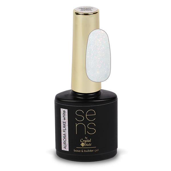 Sens by Crystal Nails - SENS AURORA FLAKE HEMA Free base&builder gel - white 10ml