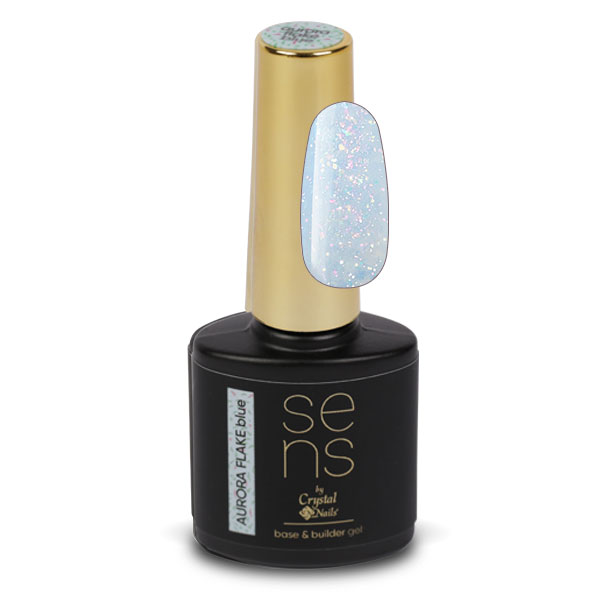 Sens by Crystal Nails - SENS AURORA FLAKE HEMA Free base&builder gel - blue 10ml