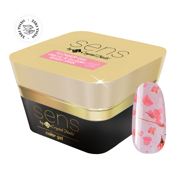 Sens by Crystal Nails - SENS FLOWER HEMA Free decor&builder gel - Baby Pink 5ml