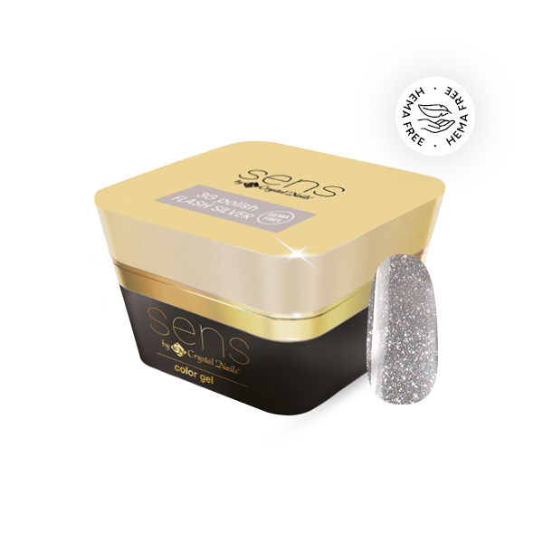 Sens by Crystal Nails - SENS HEMA FREE 3G polish - Flash Silver 5ml