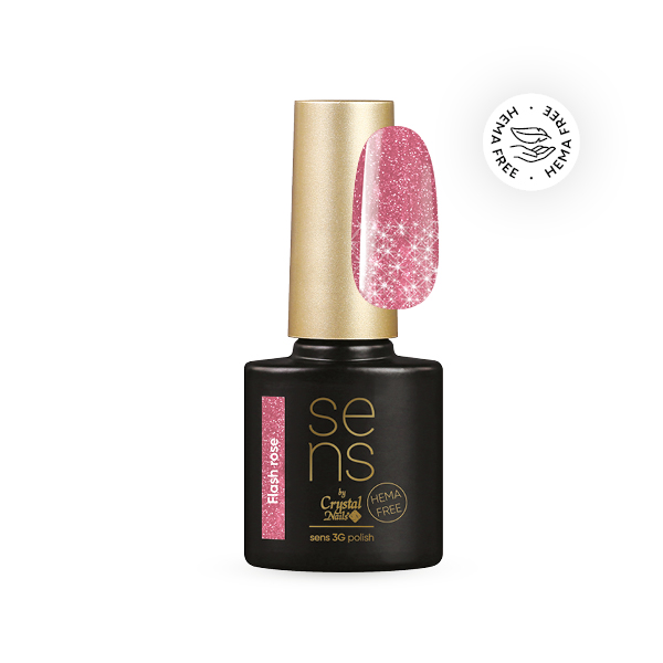 Sens by Crystal Nails - SENS HEMA FREE 3G polish - Flash Holo Rose 4ml