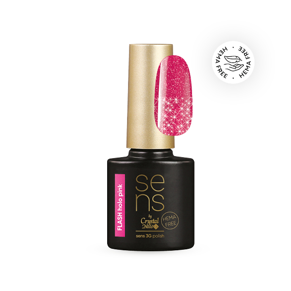 Crystal Nails - SENS HEMA FREE 3G polish - Flash Holo Pink 4ml