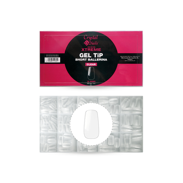 Crystal Nails - Xtreme Gel Tip Box - Rövid balerina