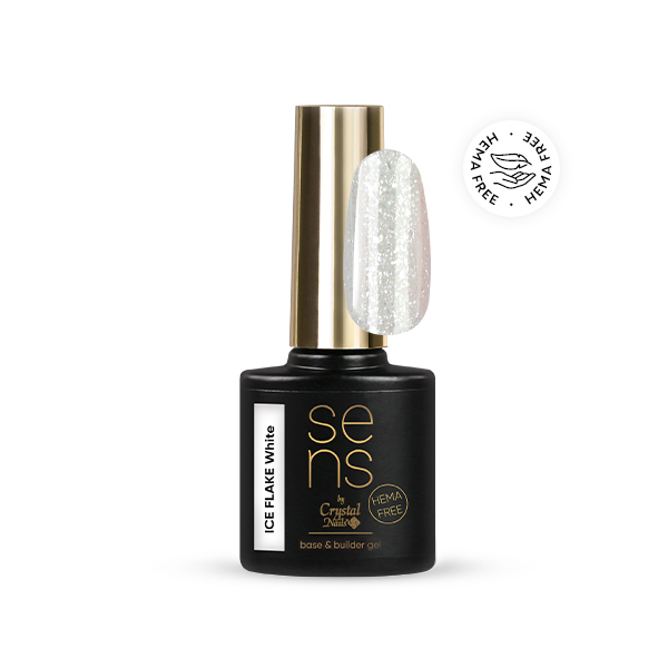 Sens by Crystal Nails - SENS ICE FLAKE HEMA Free base gel - White 10ml