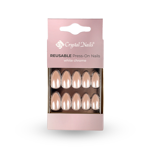 Crystal Nails - PressOn Nail Tip - White chrome