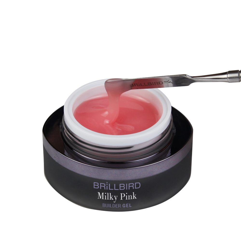 BrillBird - HEMA Free PINK GEL – MILKY TEJES PINK – ENYHÉN FEDŐ RÓZSASZÍN MŰKÖRÖM ÉPÍTŐ ZSELÉ 15ml
