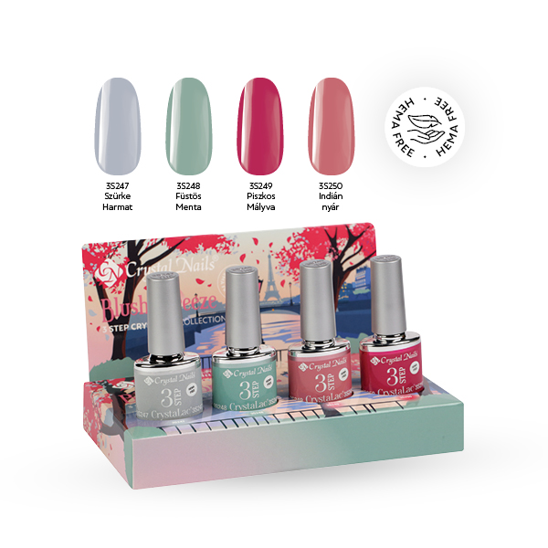 Crystal Nails -  Blush&Breeze 3STEP CrystaLac kollekció 2025