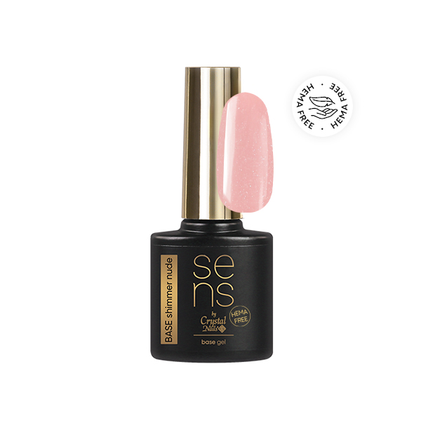 Sens by Crystal Nails - SENS HEMA Free BASE gel - SHIMMER NUDE 10ml
