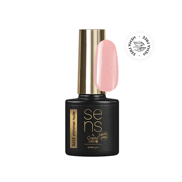 Sens by Crystal Nails - SENS HEMA Free BASE gel - SHIMMER NUDE 4ml