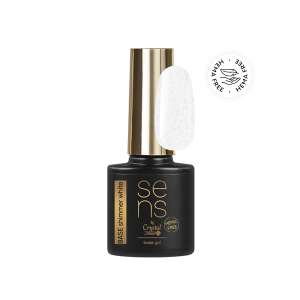 Sens by Crystal Nails - SENS HEMA Free BASE gel - SHIMMER WHITE 4ml
