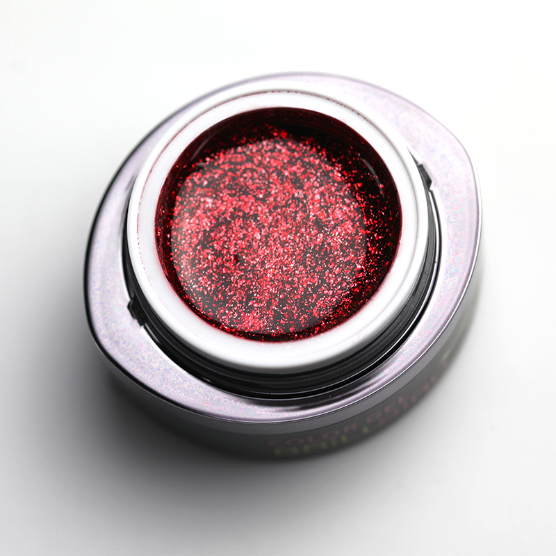 BrillBird - Glamour Gel 13 csillogó piros színes zselé 5ml