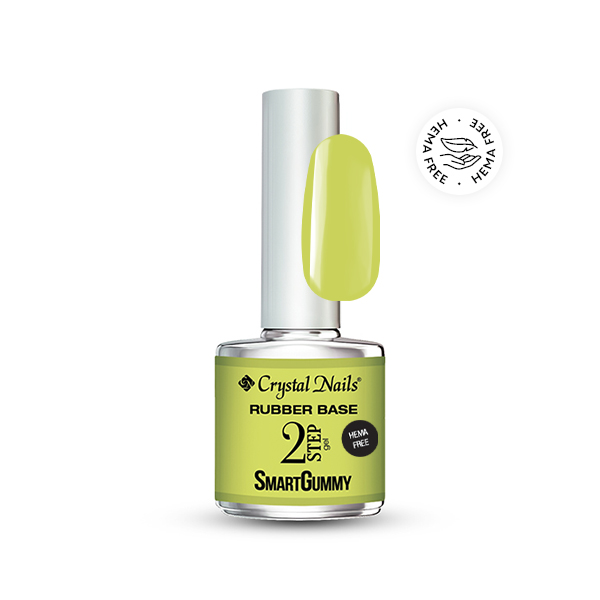 Crystal Nails - 2S HEMA Free SmartGummy Rubber base gel - Nr24 Neon Yellow 8ml