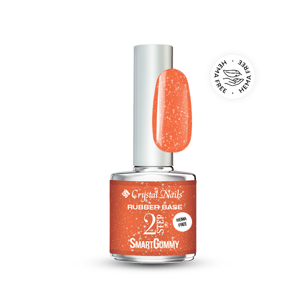 Crystal Nails - 2S HEMA Free SmartGummy Rubber base gel - Nr18 Sunshine Tangelo 8ml