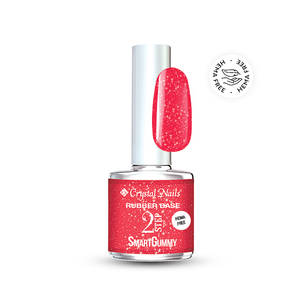 Crystal Nails - 2S HEMA Free SmartGummy Rubber base gel - Nr26 Sunshine Coral 8ml