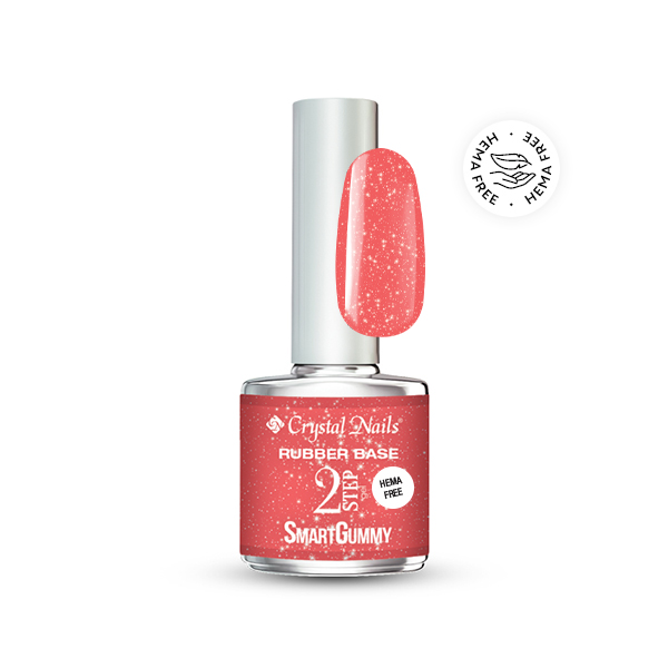 Crystal Nails - 2S HEMA Free SmartGummy Rubber base gel - Nr17 Sunshine Flamingo 8ml