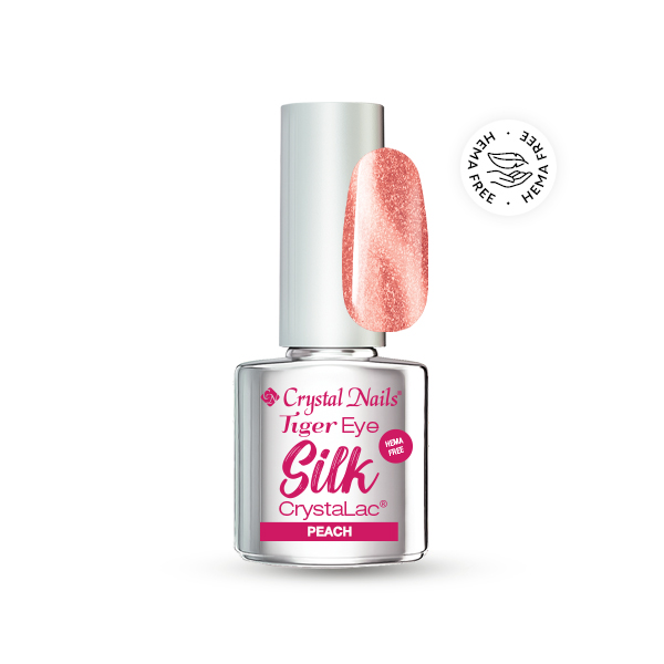 Crystal Nails - Tiger Eye Silk HEMA Free CrystaLac - Peach 4ml