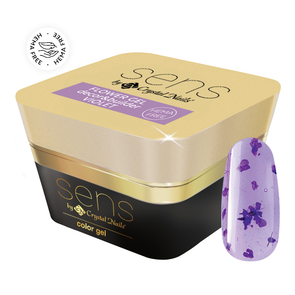 Crystal Nails - SENS HEMA Free FLOWER decor&builder gel - Violet 5ml