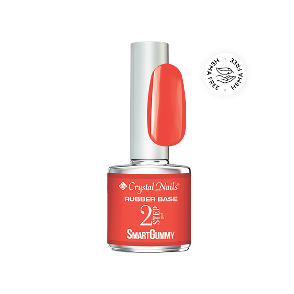 Crystal Nails - 2S SmartGummy HEMA Free Rubber base gel - Nr34 Glowy Fire 8ml