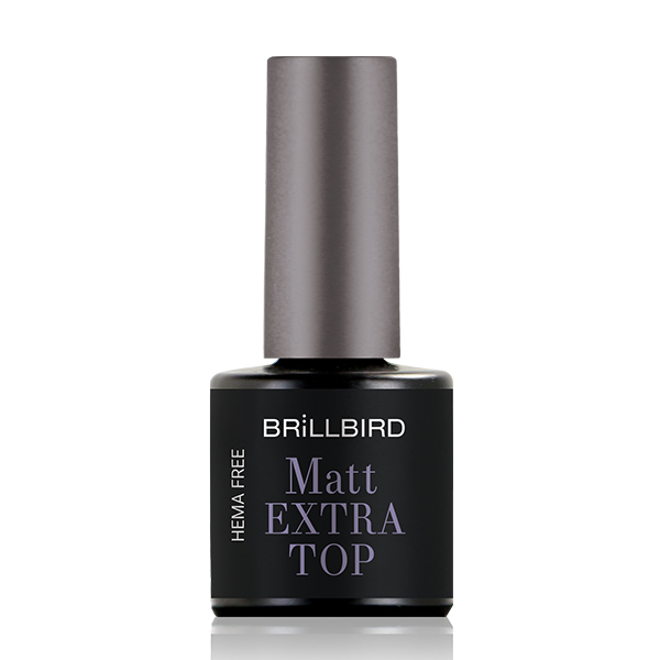 BrillBird - HEMA Free Matt Extra Top - fixálásmentes univerzális matt fedőzselé 8ml