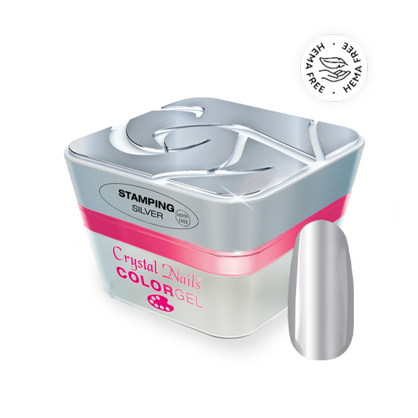 Crystal Nails - HEMA Free Stamping Color Gel - Silver 3ml