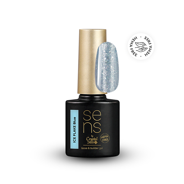 Crystal Nails - SENS HEMA Free ICE FLAKE base gel - Blue 10ml