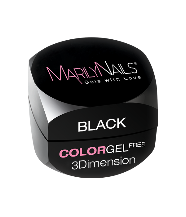 MarilyNails - 3Dimension Color gel Free - Black - 3ml