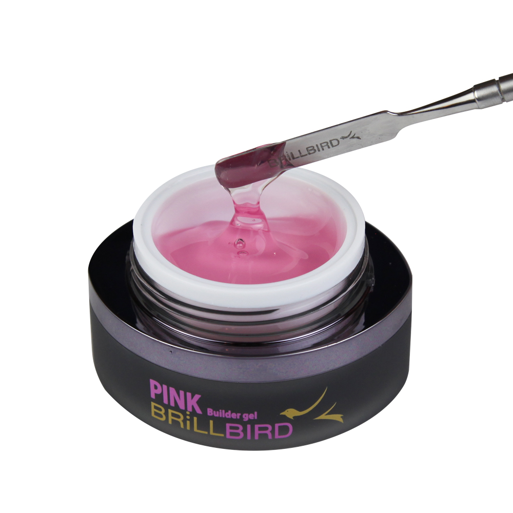 BrillBird - PINK GEL – GLASSY – üveghatású RÓZSASZÍN MŰKÖRÖM ÉPÍTŐ ZSELÉ 5ml