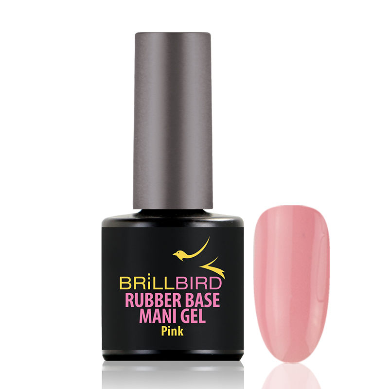 BrillBird - Rubber Base Mani Gel - 1 Pink 8ml