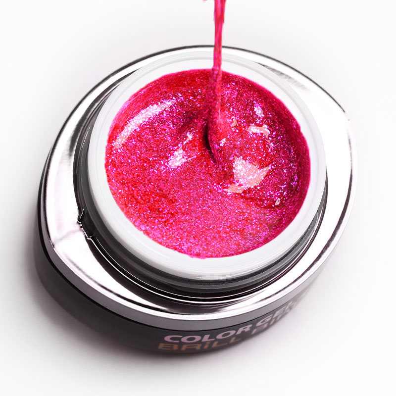 BrillBird - Glamour Gel 9 csillogó pink színes zselé 5ml
