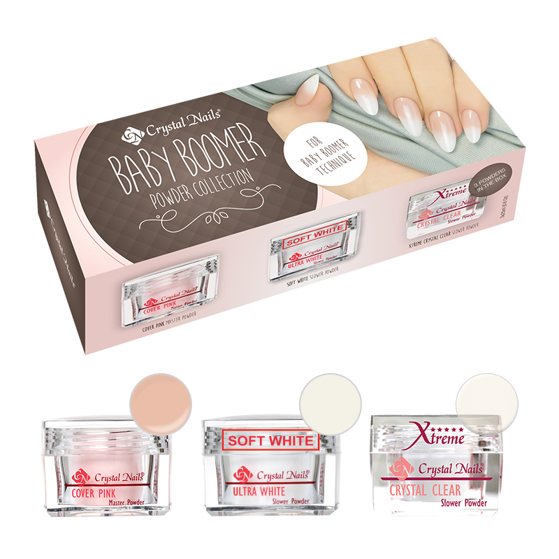 Crystal Nails - Baby Boomer porcelán készlet - 3x25ml (17g)