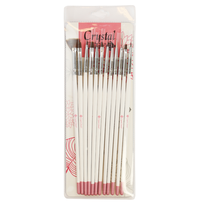 Crystal Nails - Crystal Nails Big Brush Set - 12 darabos Nail Art ecset készlet