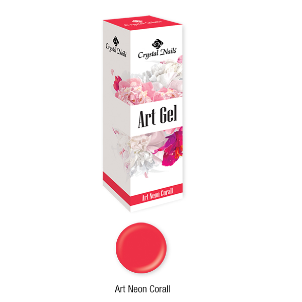 Crystal Nails - Art Gel sűrű festőzselé - Art Neon Coral (5ml)